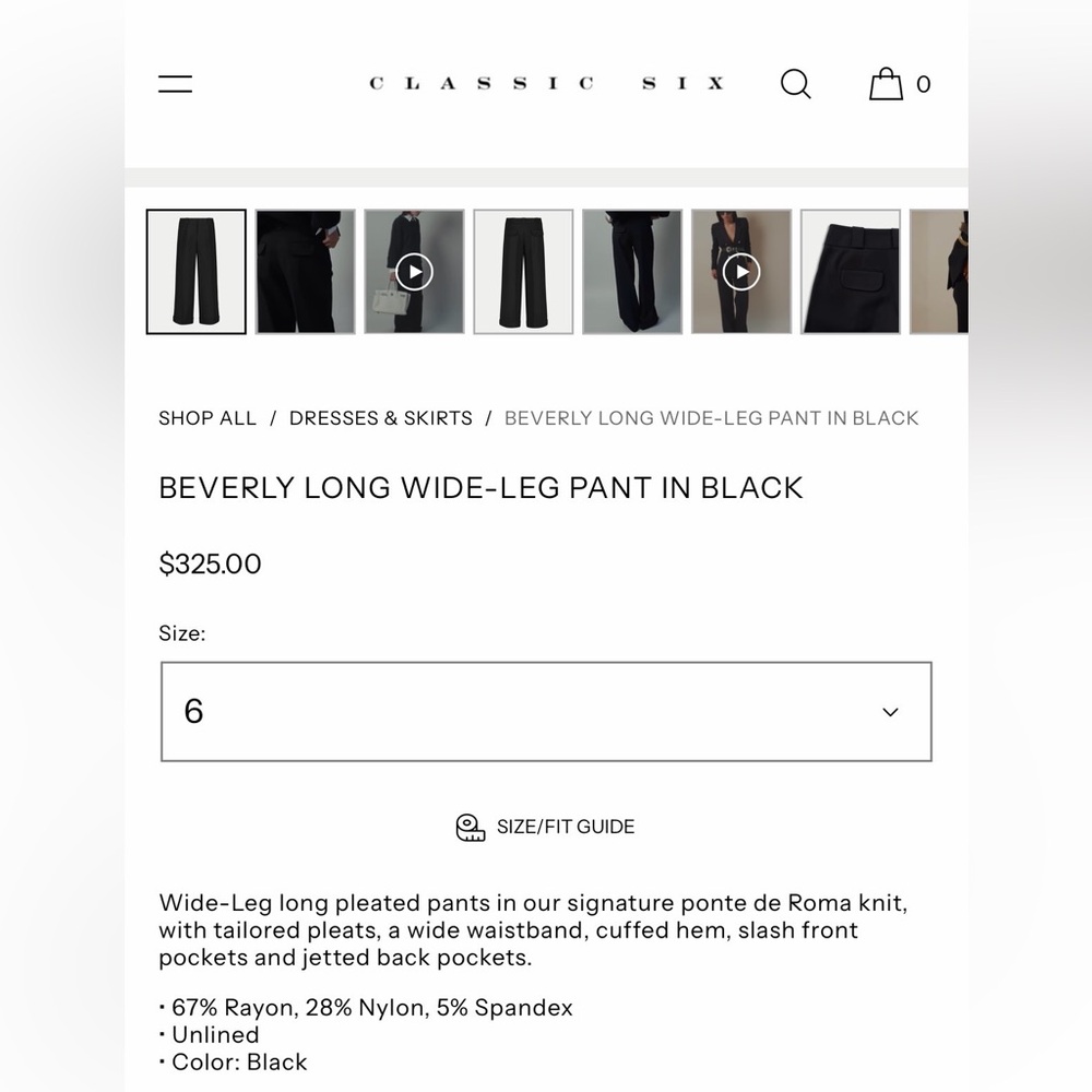 Classic Six New York Black Beverly Pant - 6 - Picture 3 of 11